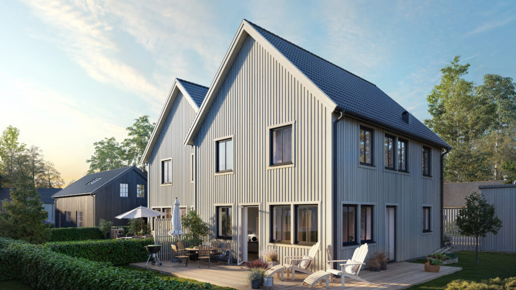 Säljstart av nya tomter på Fyrstrandsbyn i Varberg för nyproduktion av villor och parhus.